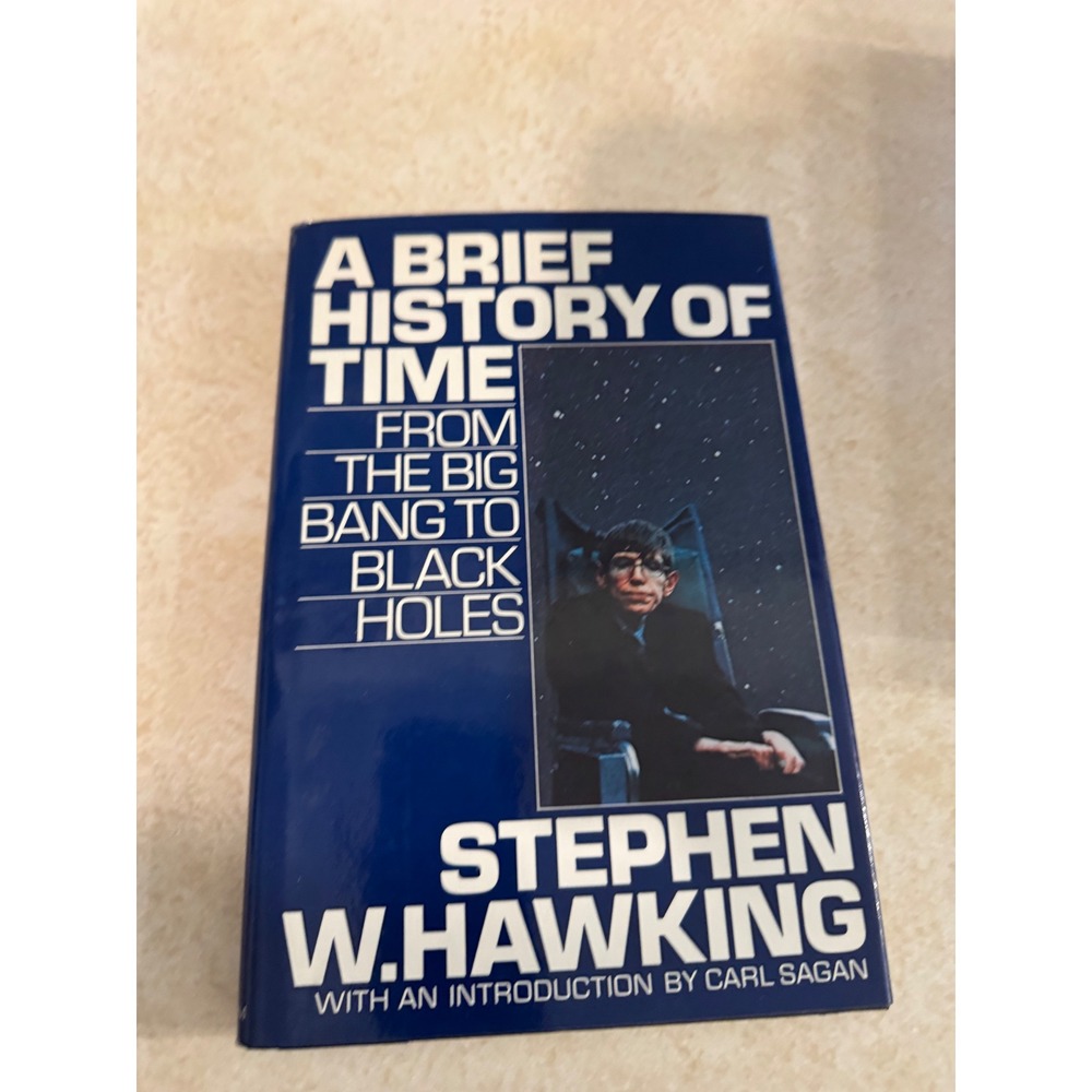 A Brief History of Time Stephen Hawking Hardcover 1988 Bantam Carl Sagan Intro